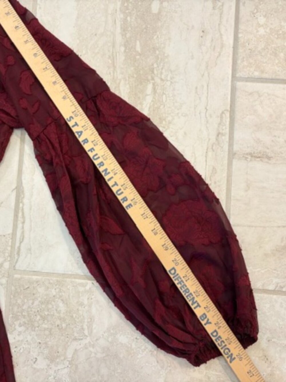 NEW Chic Soul Burgundy Floral Burnout Mini Dress Plus Size 1X Whimsigoth Boho - Picture 8 of 8